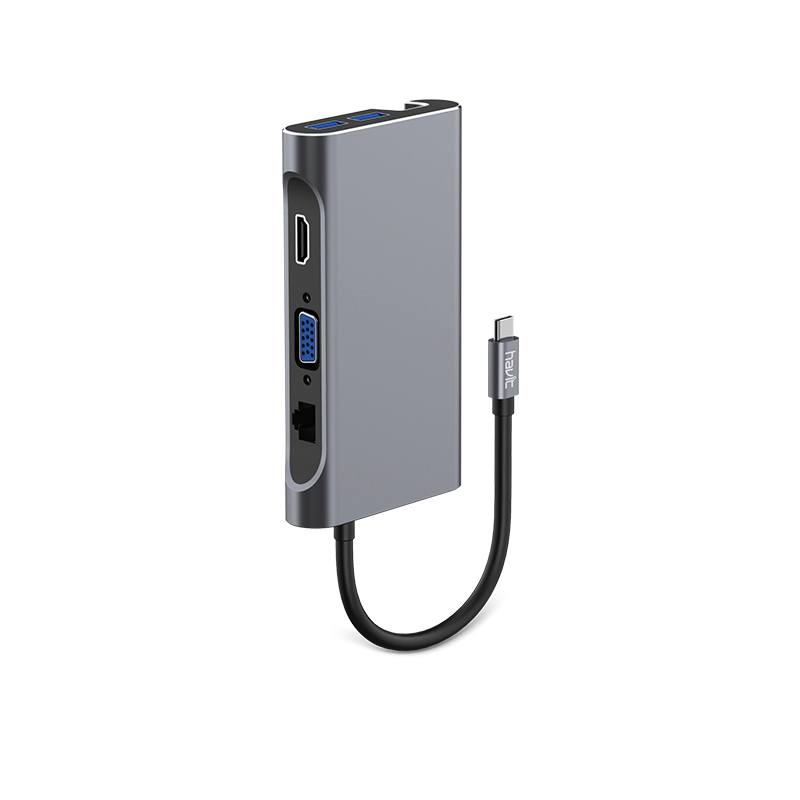 HAVIT HB4001 | разветвитель интерфейсов (HDMI, VGA, USB-A, USB-C, Ethernet)